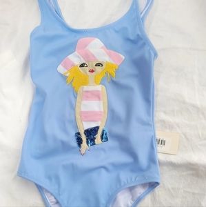 NWT Nessi Bryd girl's  UV one piece swimsuit size 8